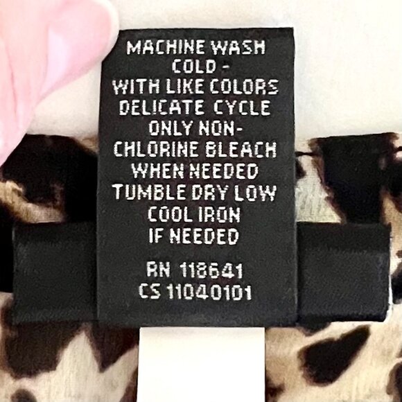 Lane Bryant Women's Leopard Print Blouse 22/24 Button Front Roll Tab Sleeve EUC - Picture 7 of 14